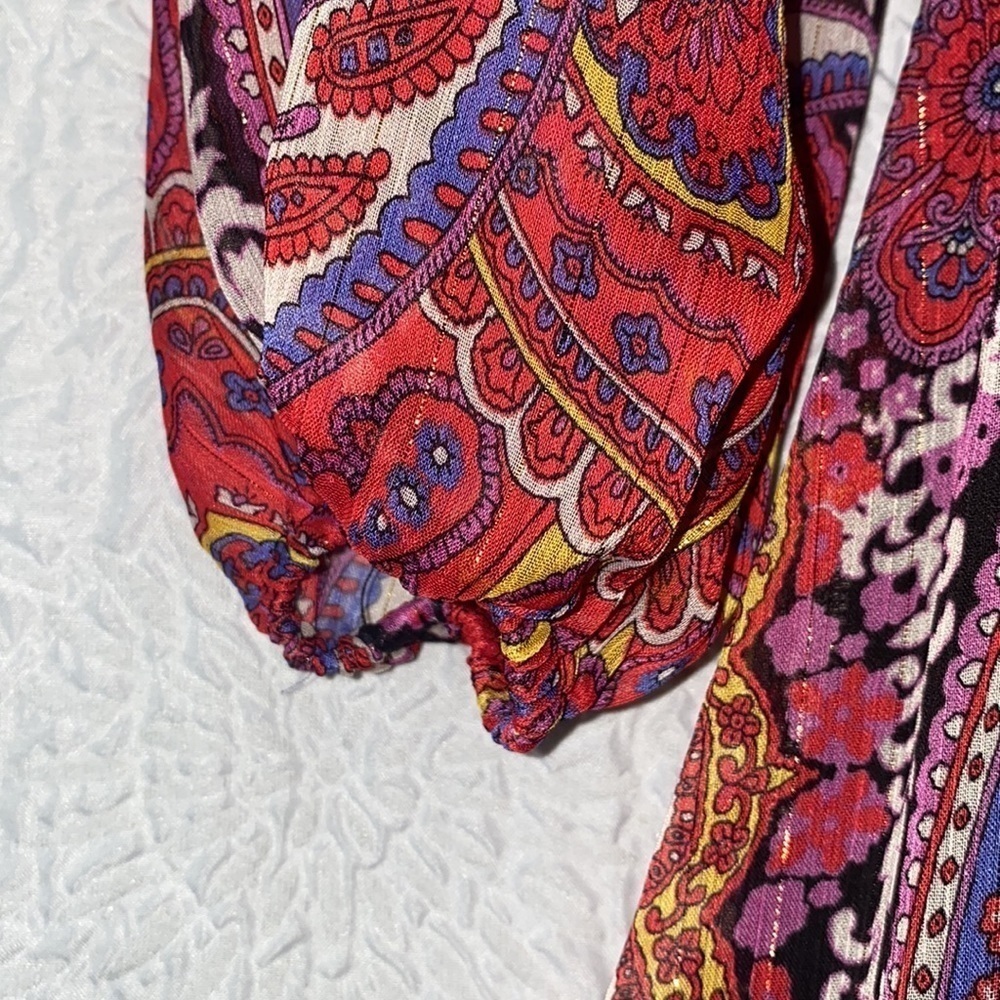 TAHARI By Arthur S. Levine Mock Neck Paisley Print Long Sleeve Maxi Dress NWOT - Picture 5 of 14